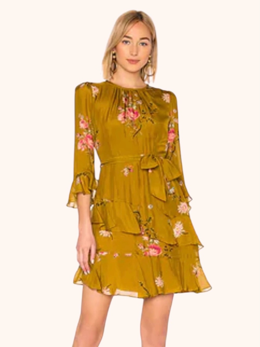 Joie 100% Silk Floral Ruffle Dress – Size 4
